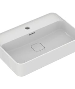 Lavoar pe blat alb 60 cm, dreptunghiular, cu orificiu baterie, Ideal Standard Strada II