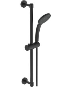 Set de dus Ideal Standard IdealRain Soft cu bara 60 cm, para dus o functie si furtun, negru mat