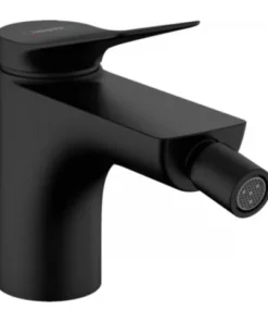 Baterie bideu Hansgrohe Vivenis cu ventil negru mat