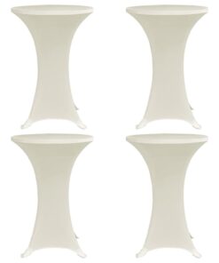 vidaXL Husă de masă cu picior, 4 buc., crem, Ø60 cm, elastic