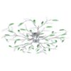 vidaXL Lustră cu brațe tip frunze cristal acrilic verde 5 becuri E14