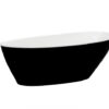 Cada baie freestanding ovala, compozit, negru alb, 142x62 cm, Besco Goya BlackWhite