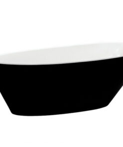 Cada baie freestanding ovala, compozit, negru alb, 142x62 cm, Besco Goya BlackWhite