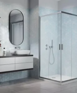 Cabina de dus patrata Radaway Alienta C cu usi culisante 80x80 cm crom lucios