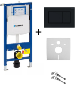 Set rezervor Wc incastrat cu set fixare si set antifonare, plus clapeta negru lucios Sigma30