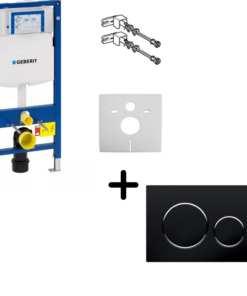 Set Geberit rezervor Wc incastrat cu set fixare si set antifonare, plus clapeta neagra Sigma