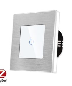 Intrerupator Simplu cu Touch din Sticla si Rama de Aluminiu LUXION, protocol Zigbee