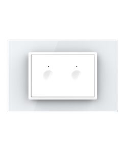 Alternative view of Intrerupator Dublu Cap Scara / Cruce Wi-Fi cu Touch LIVOLO cu rama din sticla, standard italian – Serie Noua, Alb