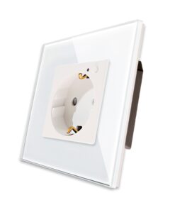 Alternative view of Priza inteligenta pentru perete LUXION Zigbee cu rama din sticla