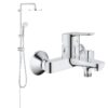 Coloana dus Grohe New Tempesta 250,crom,montare pe perete + baterie cada BauEdge (26980001.  , 23334000)