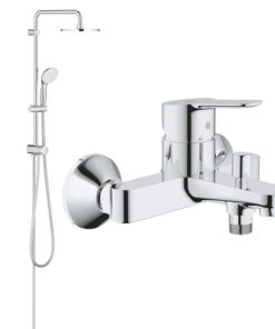 Coloana dus Grohe New Tempesta 250,crom,montare pe perete + baterie cada BauEdge (26980001.  , 23334000)