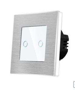 Intrerupator Dublu cu Variator si Touch din Sticla si Rama de Aluminiu LUXION
