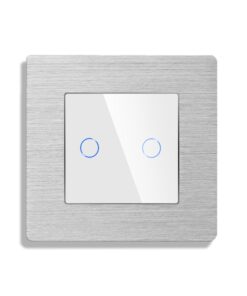 Alternative view of Intrerupator Dublu cu Variator si Touch din Sticla si Rama de Aluminiu LUXION