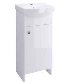 Set dulap baie cu 1 usa si lavoar inclus, 40 x 33 cm, Cersanit Sati