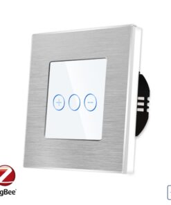 Intrerupator Simplu cu Variator cu Touch din Sticla si Rama de Aluminiu LUXION, protocol Zigbee