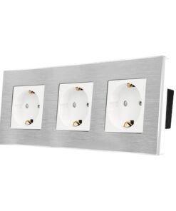 Priza Tripla LUXION cu rama din aluminiu