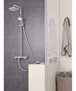 Coloana dus, termostat Grohe Tempesta 210,brat ajustabil, para dus inclusa, anti-calcar, crom-27922001