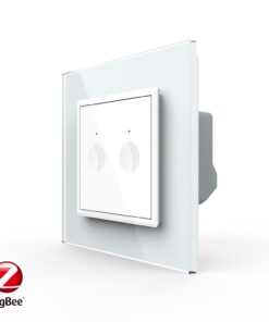Intrerupatorul Dublu cu Touch LIVOLO cu Rama Din Sticla, Protocol Zigbee, Alb