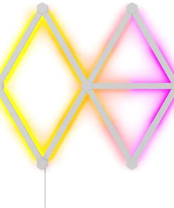 Kit 9 panouri luminoase Nanoleaf Lines Starter Kit, Wi-Fi, Senzor muzica, Control vocal