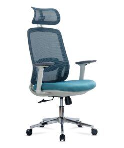 Scaun ergonomic de birou OFF 403 bleu din mesh cu brate reglabile 3D