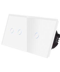 Intrerupator Dublu + Simplu cu Touch din Sticla LUXION