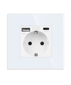 Alternative view of Priza Simpla + USB-A + USB-C LUXION cu Rama din Sticla